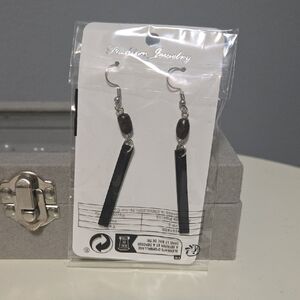 Black and Silver Dangle Earrings